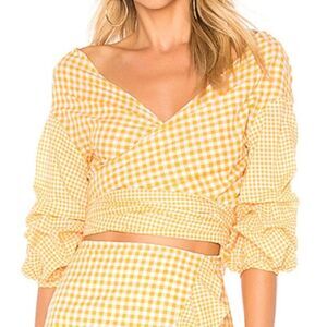 NWT LOVERS + FRIENDS CROPPED BOW BLOUSE